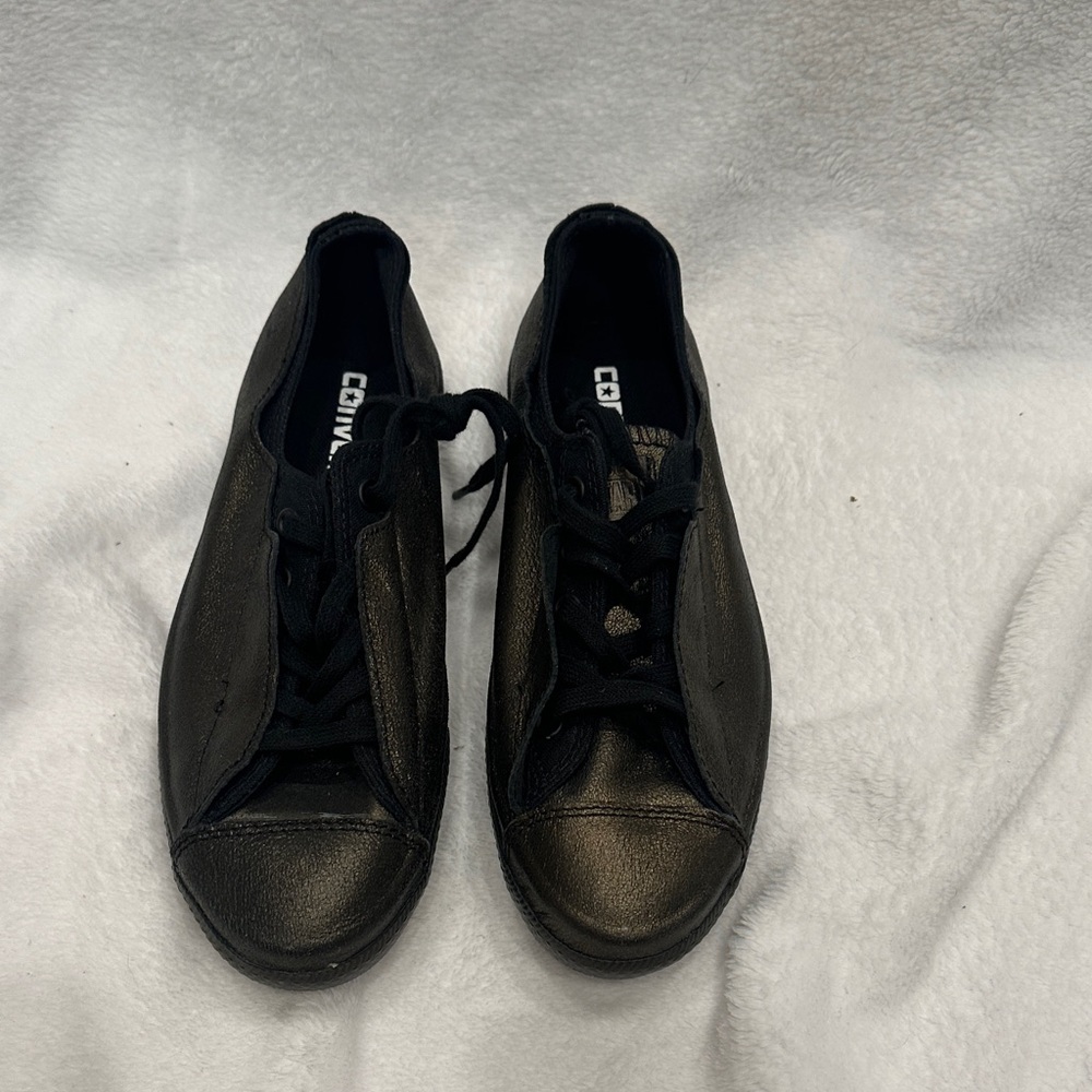 Converse Black and Gold Low-Top Sneakers